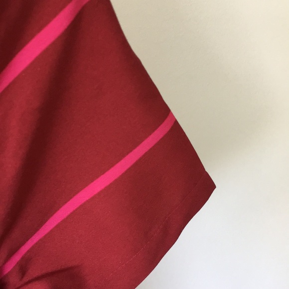 Tommy Hilfiger red/pink stripe satiny t-shirt. Xs - Picture 3 of 5